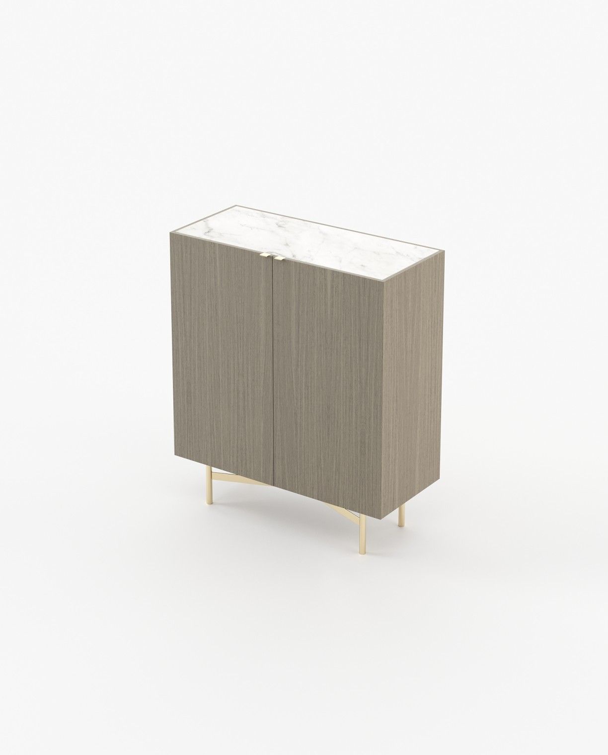 Laskasas LEWIS Bar Cabinet Aged Oak Veneer Matte - Araco Interiors