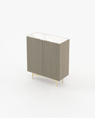 Laskasas LEWIS Bar Cabinet Aged Oak Veneer Matte - Araco Interiors