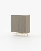 Laskasas LEWIS Bar Cabinet Aged Oak Veneer Matte - Araco Interiors