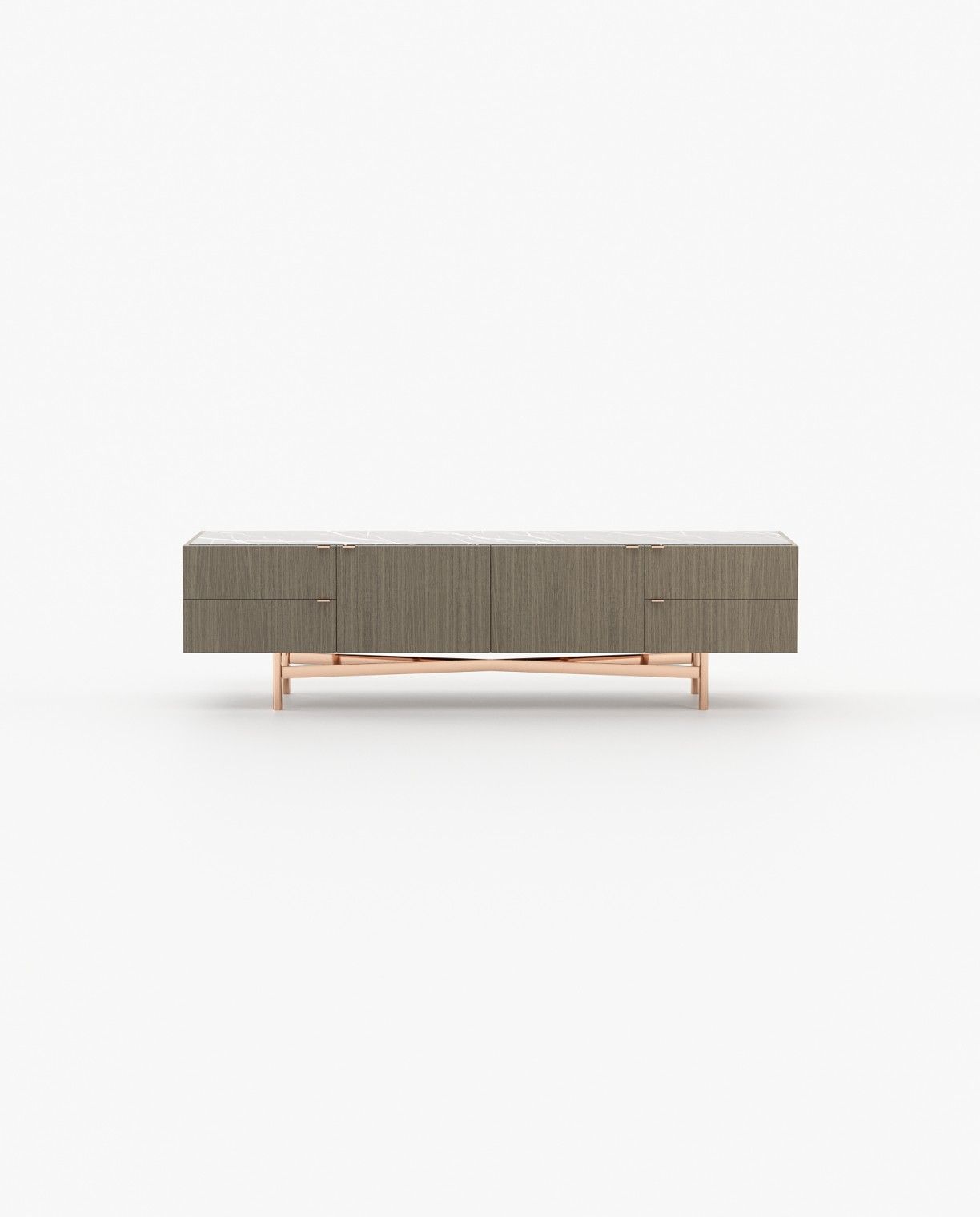 Laskasas LEWIS Media Unit Aged Oak Veneer Matte - Araco Interiors