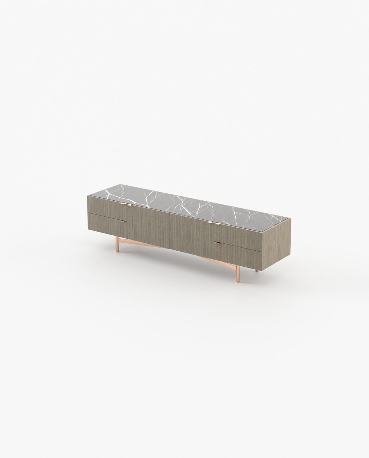 Laskasas LEWIS Media Unit Aged Oak Veneer Matte - Araco Interiors