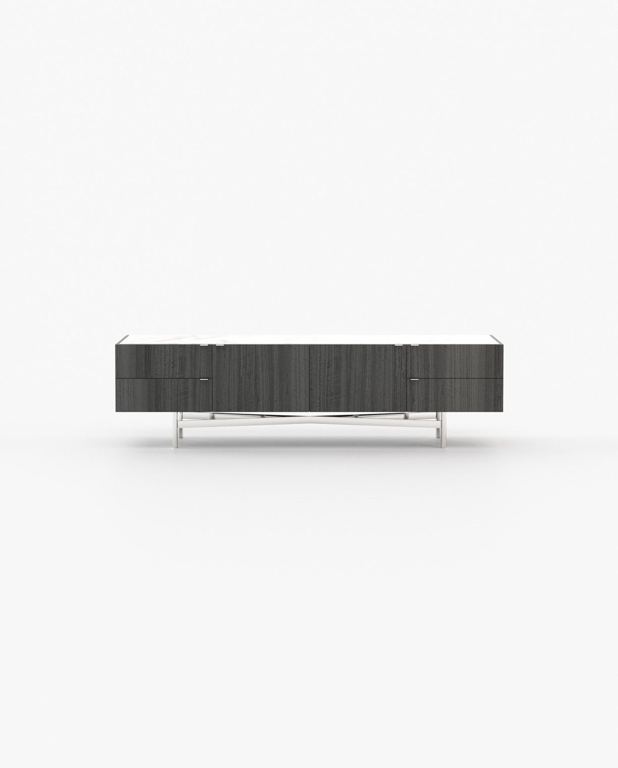 Laskasas LEWIS Media Unit Grey Eucalyptus Veneer Matte - Araco Interiors
