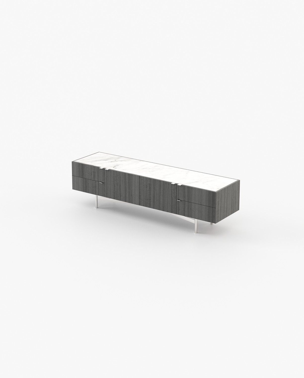 Laskasas LEWIS Media Unit Grey Eucalyptus Veneer Matte - Araco Interiors