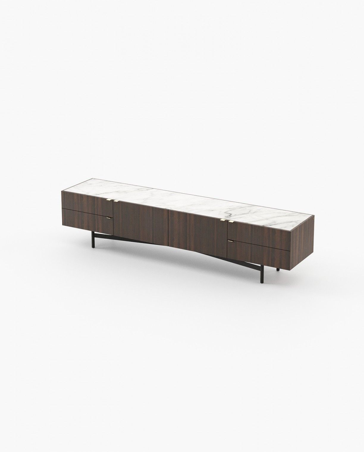 Laskasas LEWIS Media Unit Smoked Eucalyptus Veneer Matte - Araco Interiors