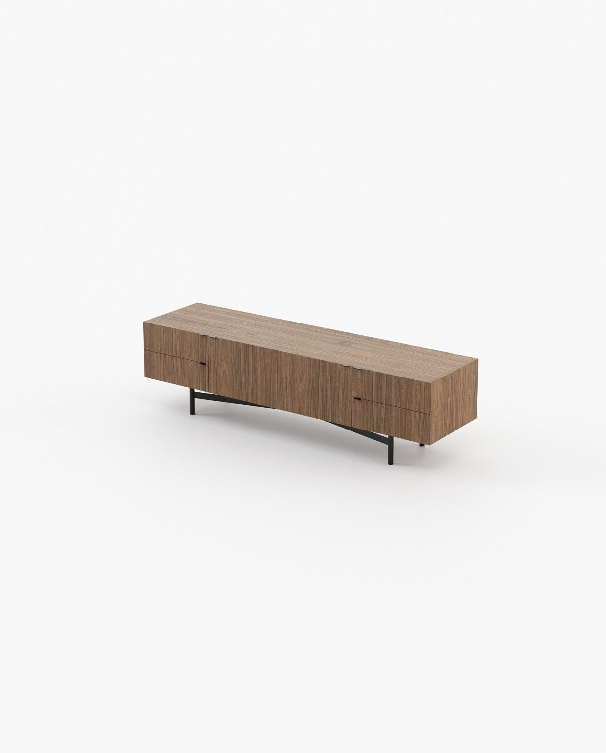 Laskasas LEWIS Media Unit Walnut Veneer Matte - Araco Interiors