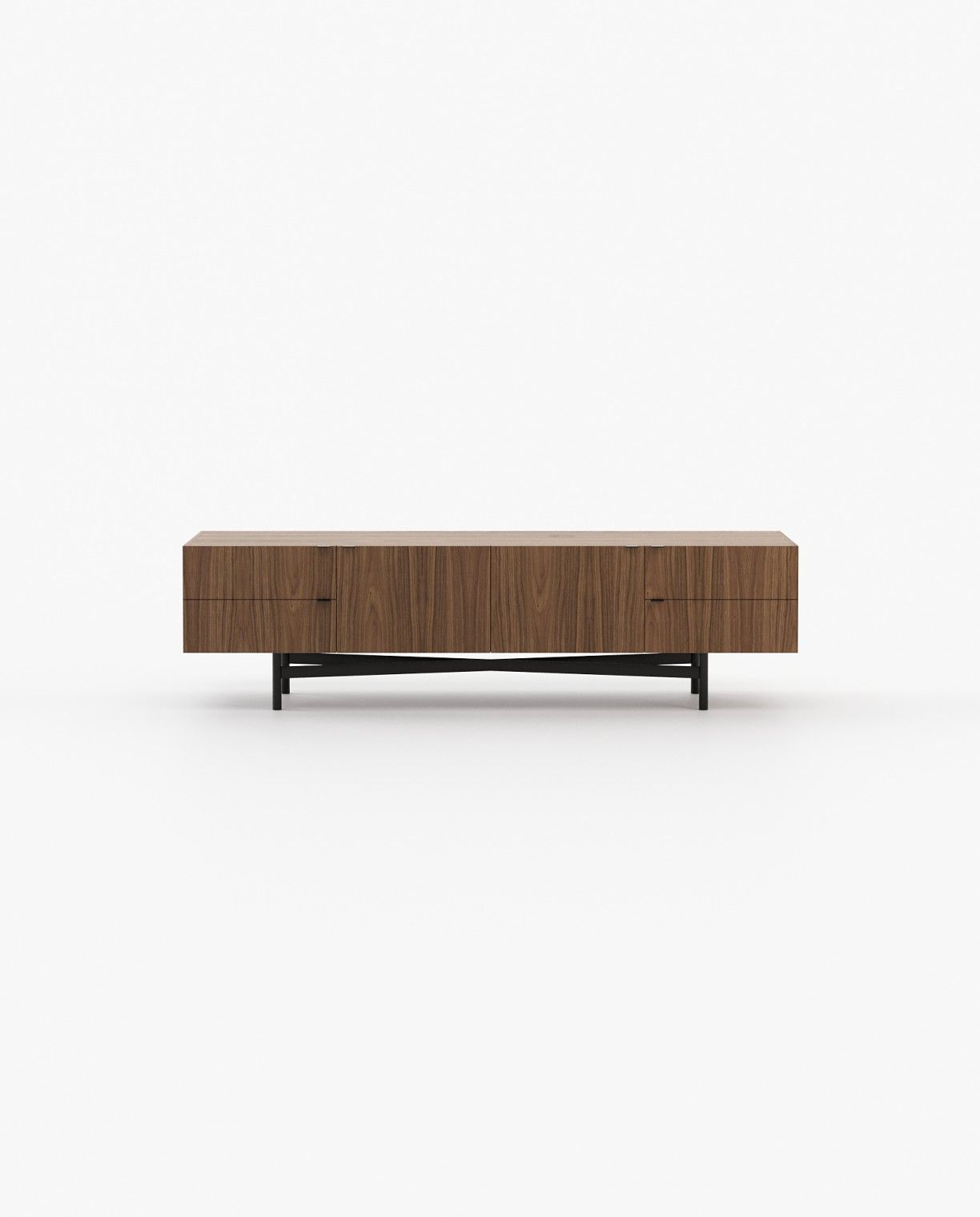 Laskasas LEWIS Media Unit Walnut Veneer Matte - Araco Interiors