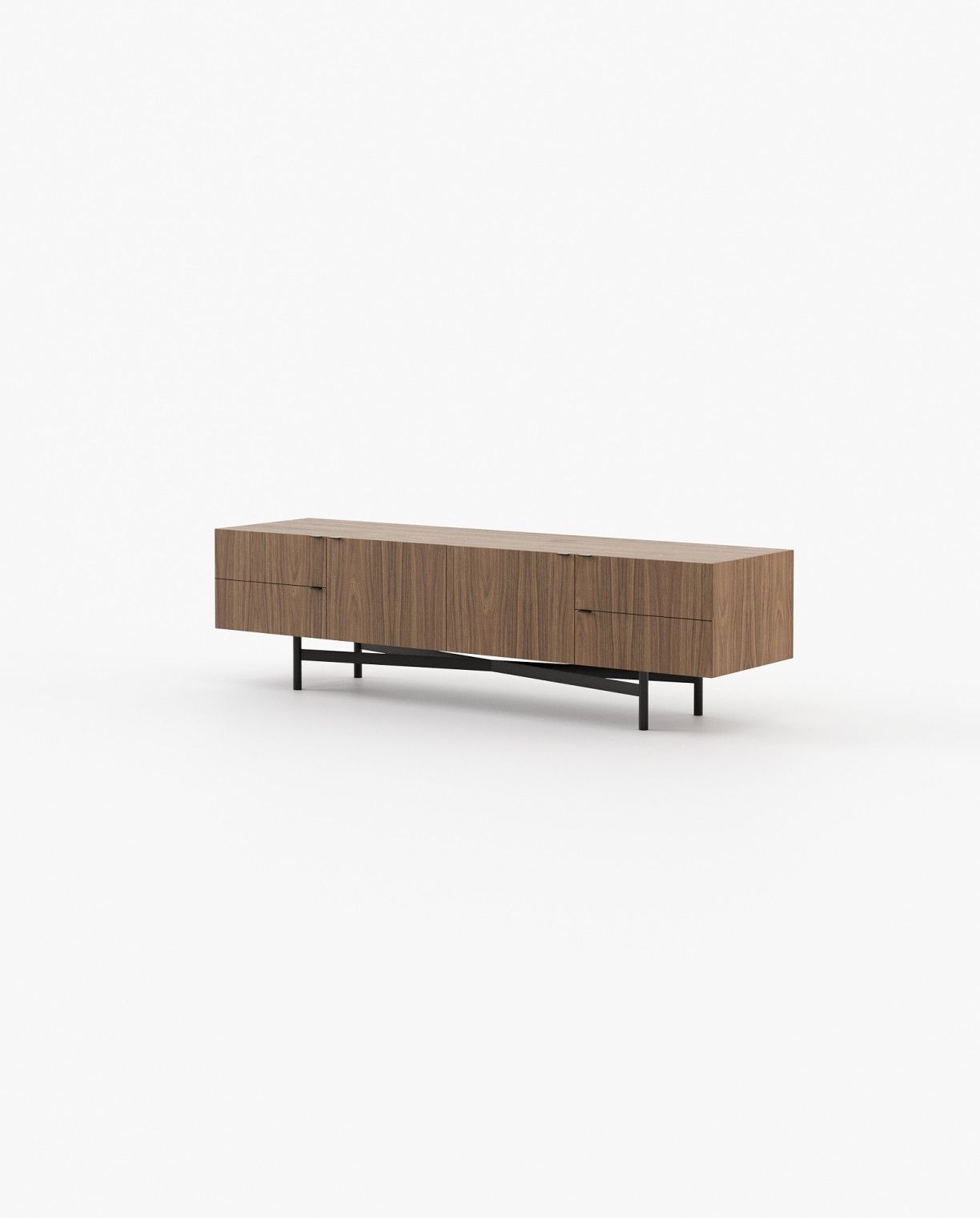 Laskasas LEWIS Media Unit Walnut Veneer Matte - Araco Interiors
