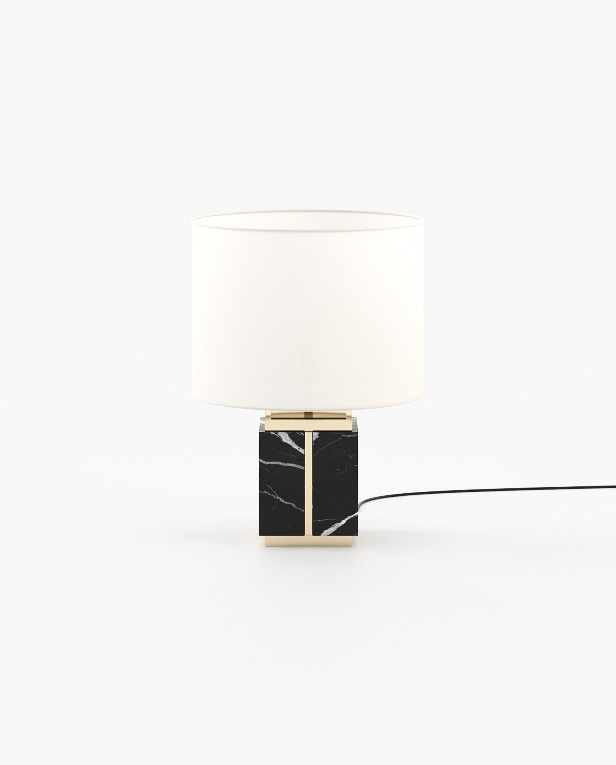Laskasas LITTLE Table & Desk Lamp Nero Marquina Polished Marble - Araco Interiors