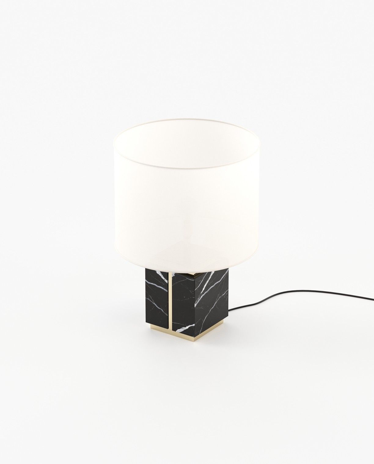 Laskasas LITTLE Table & Desk Lamp Nero Marquina Polished Marble - Araco Interiors