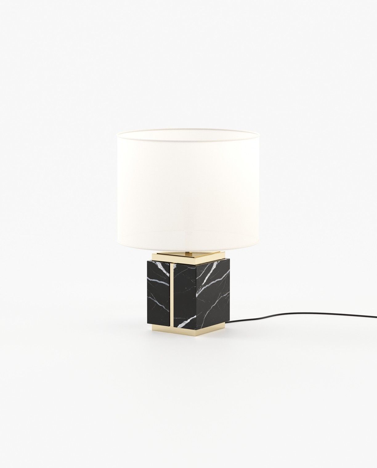 Laskasas LITTLE Table & Desk Lamp Nero Marquina Polished Marble - Araco Interiors