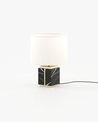 Laskasas LITTLE Table & Desk Lamp Nero Marquina Polished Marble - Araco Interiors