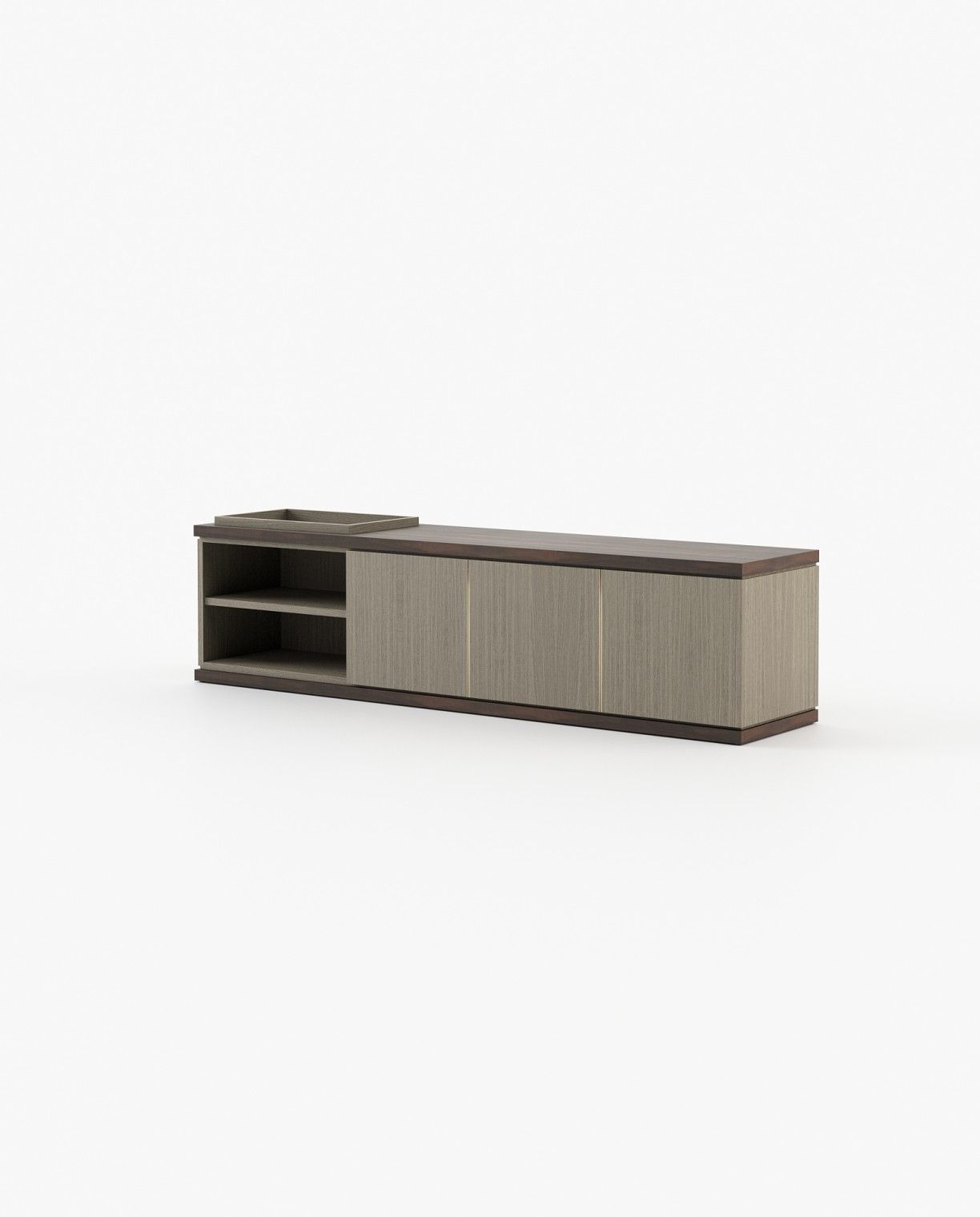 Laskasas LORA Media Unit Aged Oak Veneer Matte - Araco Interiors
