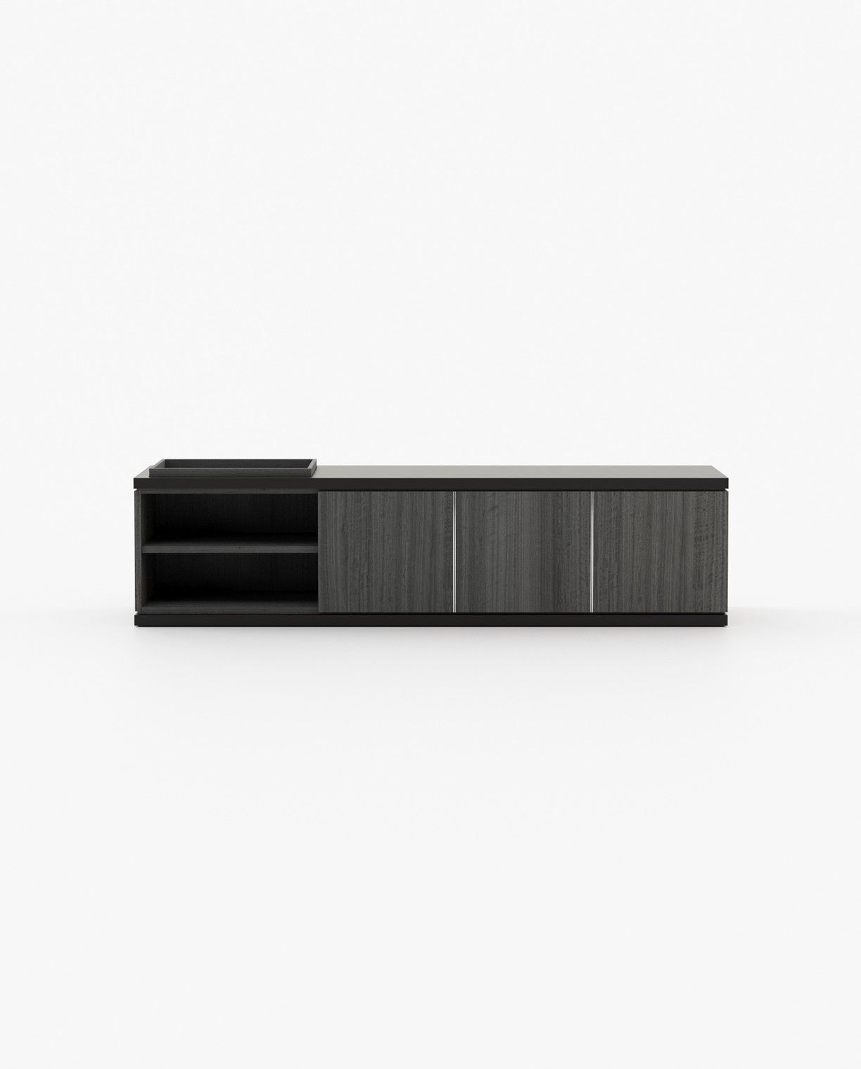 Laskasas LORA Media Unit Grey Eucalyptus Veneer Matte - Araco Interiors
