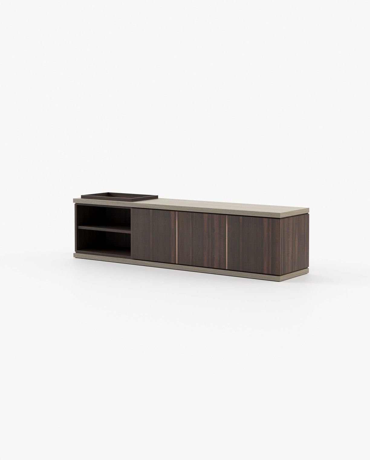 Laskasas LORA Media Unit Smoked Eucalyptus Veneer Matte - Araco Interiors