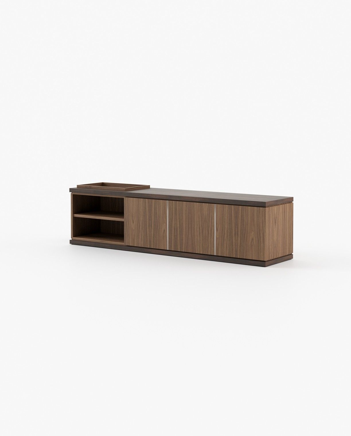 Laskasas LORA Media Unit Walnut Veneer Matte - Araco Interiors