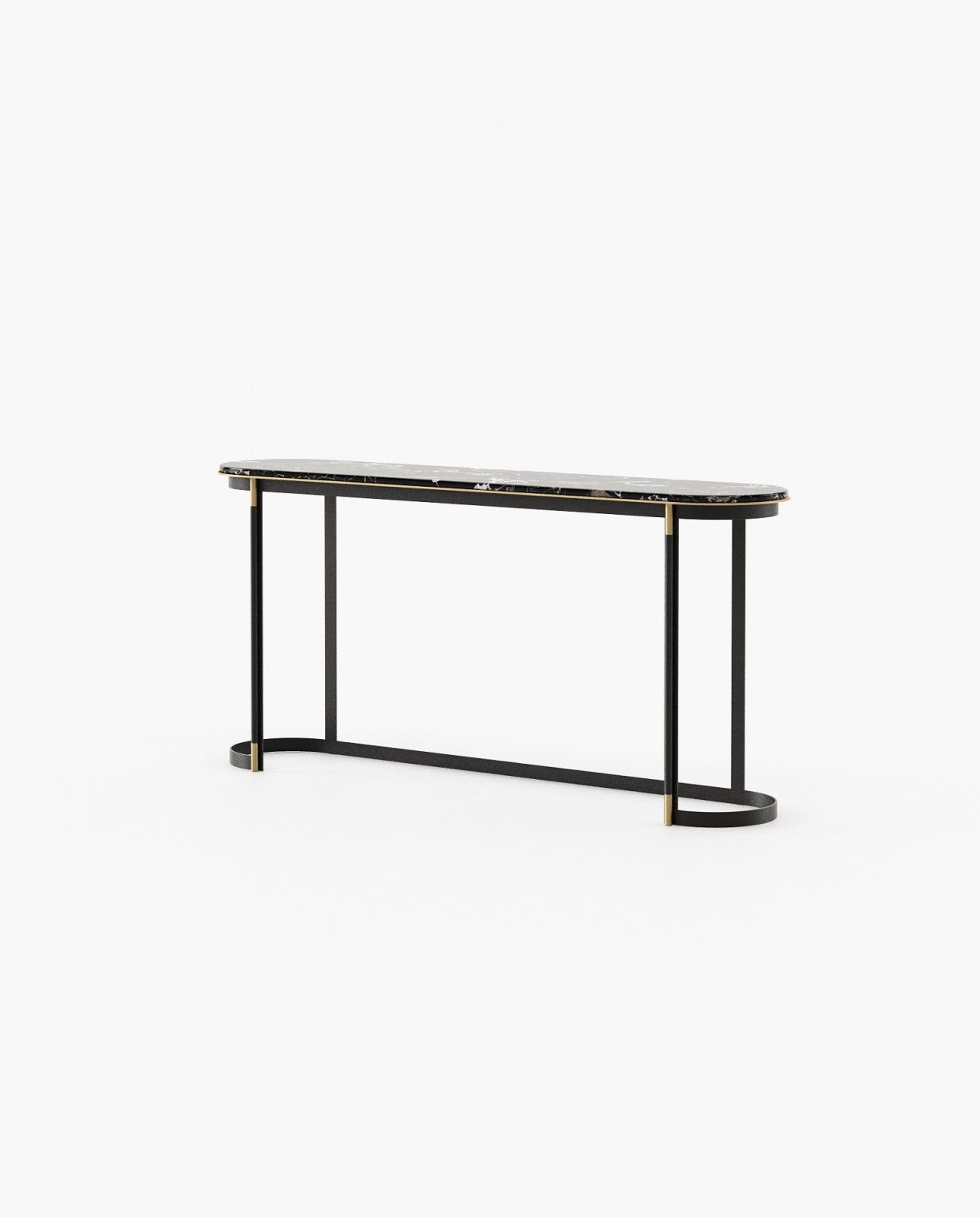 Laskasas LYSSA Console Table Black Flower Polished Marble - Araco Interiors