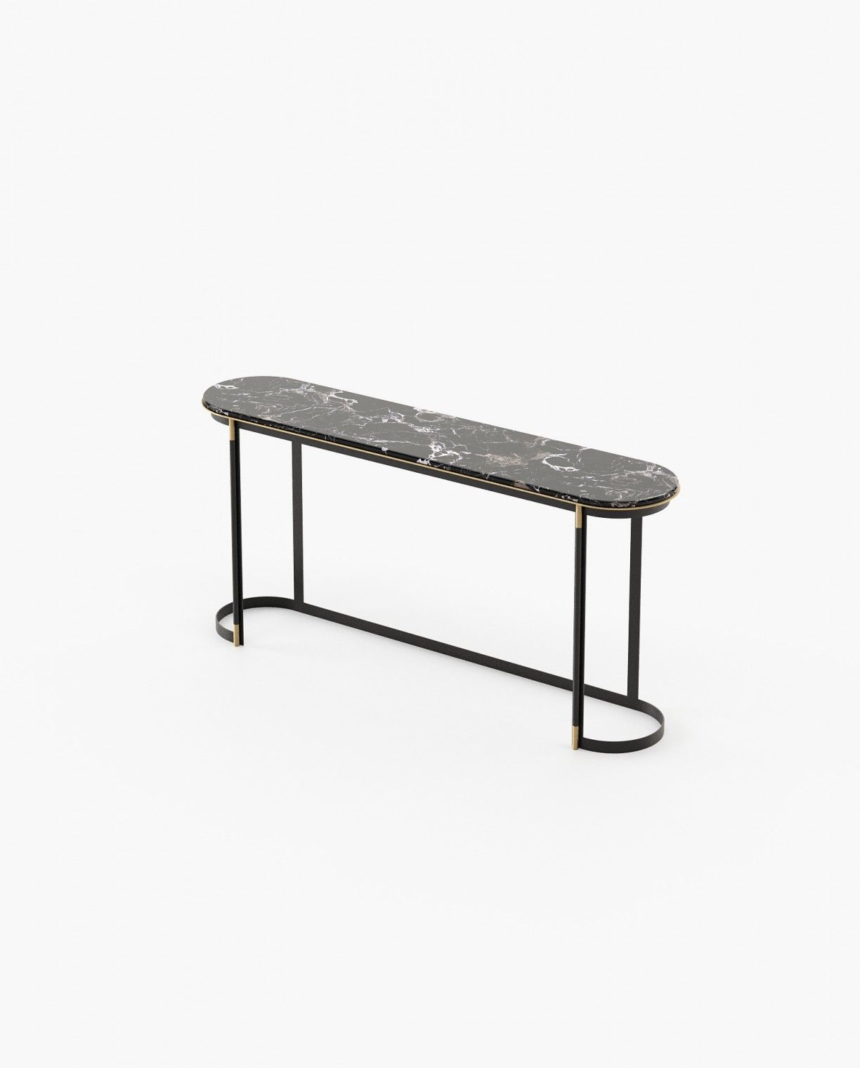 Laskasas LYSSA Console Table Black Flower Polished Marble - Araco Interiors