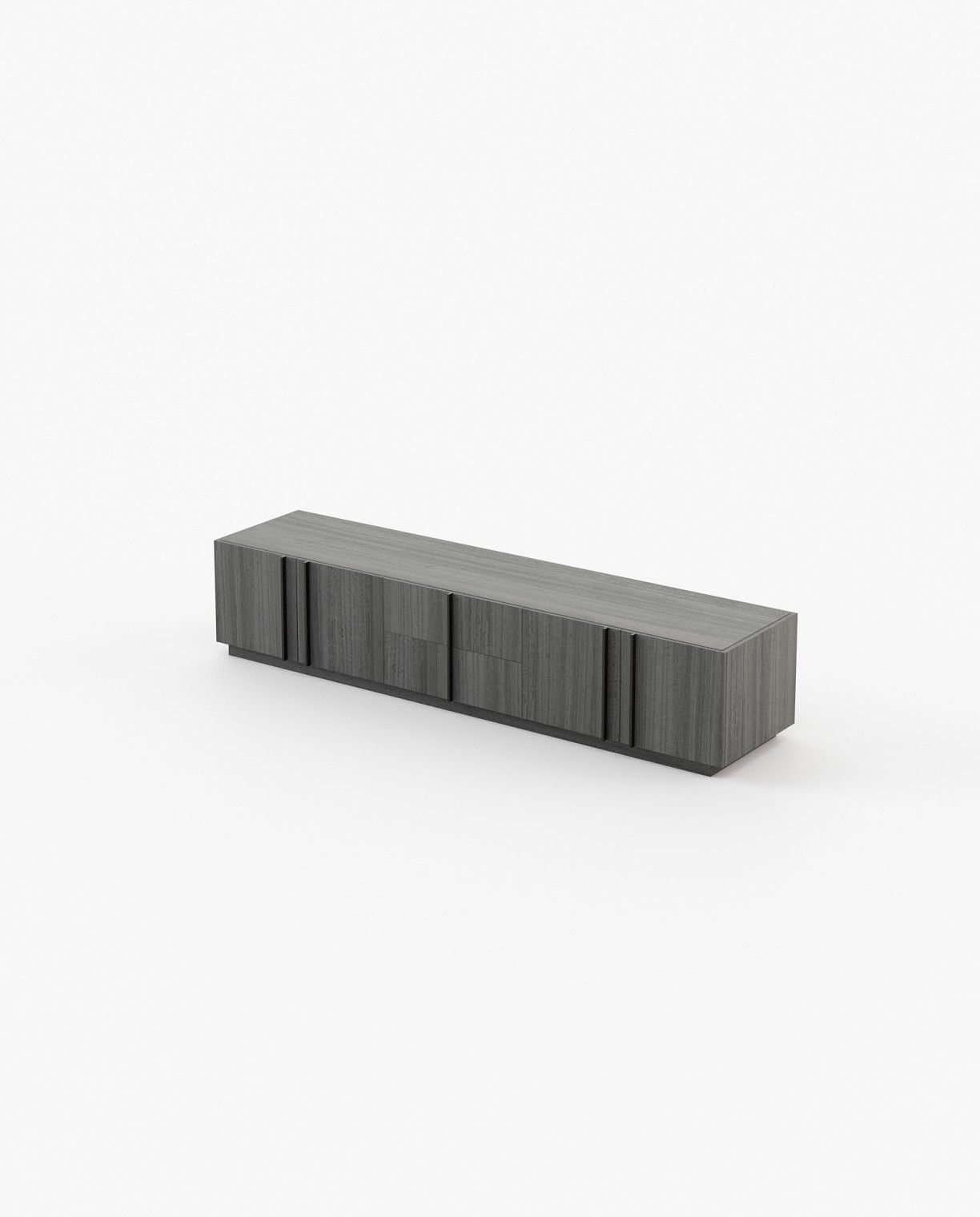 Laskasas MACAU Media Unit Grey Eucalyptus Veneer Matte - Araco Interiors