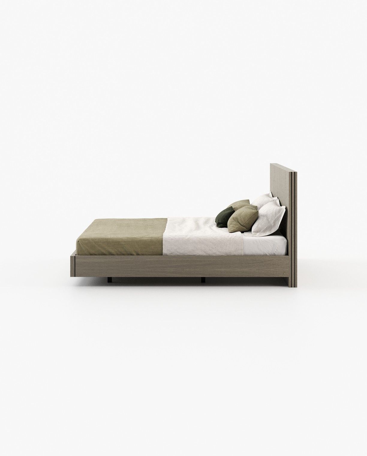 Laskasas MAIA Bed & Headboard Aged Oak Veneer Matte - Araco Interiors