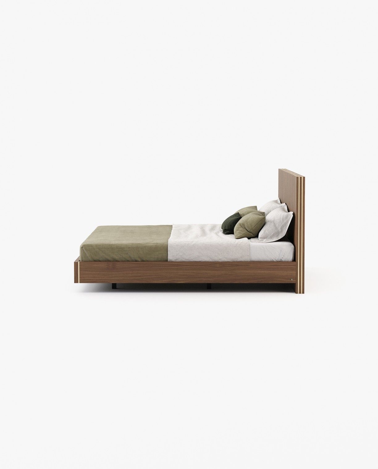 Laskasas MAIA Bed & Headboard Walnut Veneer Matte - Araco Interiors