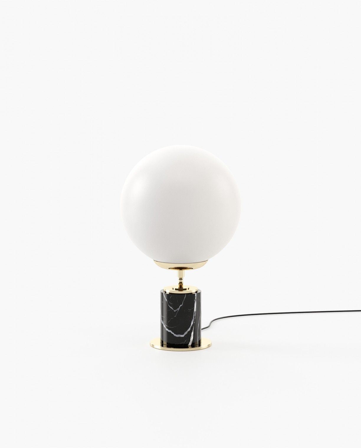 Laskasas MARCEL Table & Desk Lamp Nero Marquina Polished Marble - Araco Interiors
