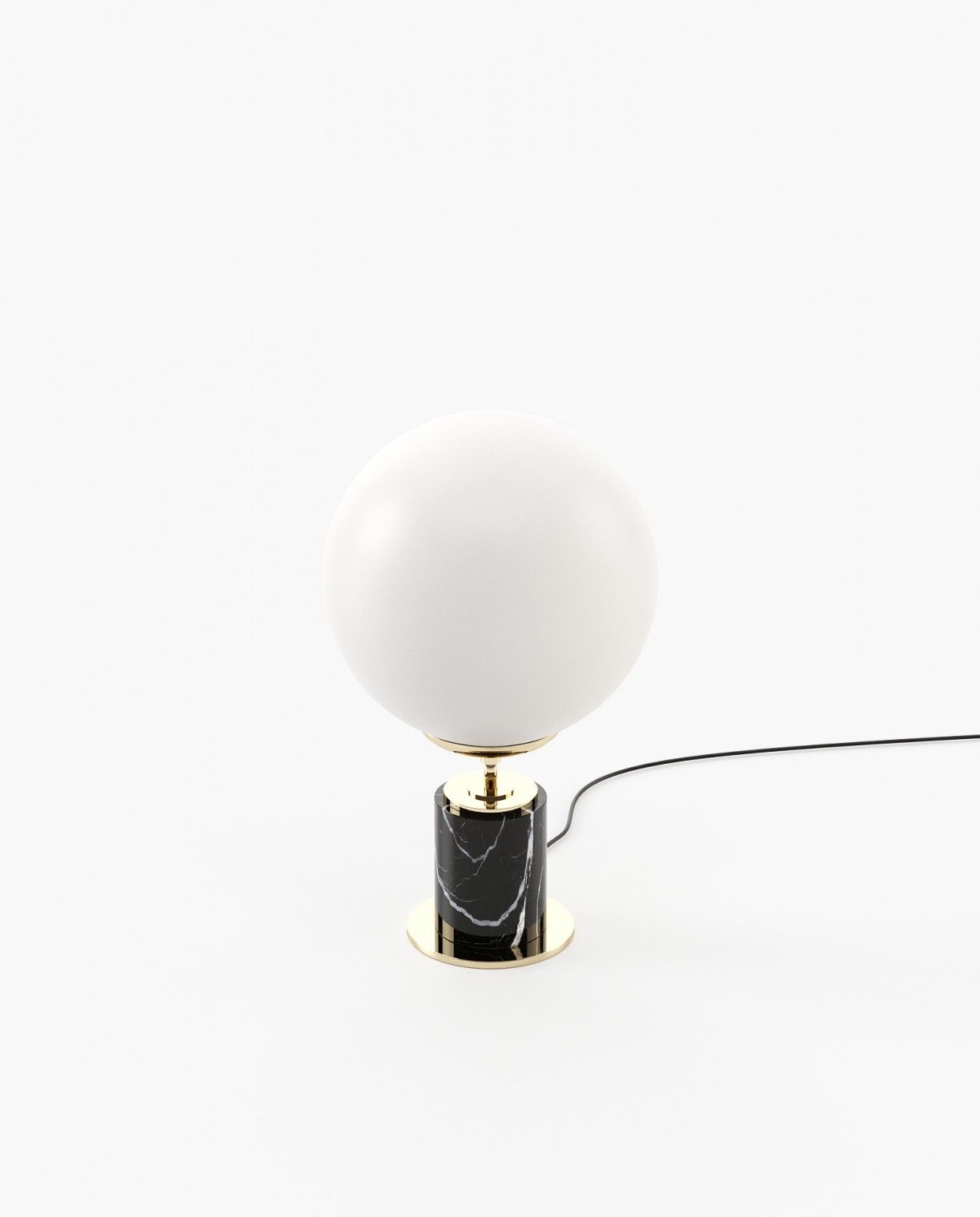 Laskasas MARCEL Table & Desk Lamp Nero Marquina Polished Marble - Araco Interiors