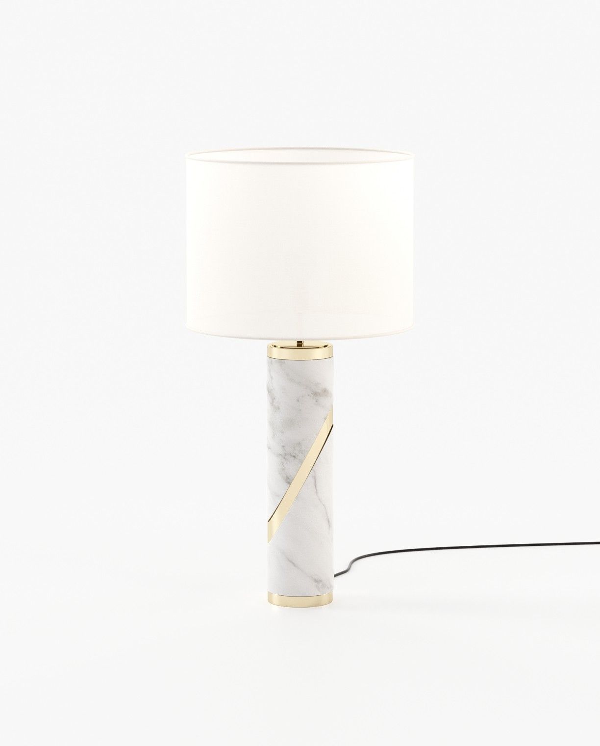 Laskasas MARTIN Table & Desk Lamp Carrara Marble - Araco Interiors