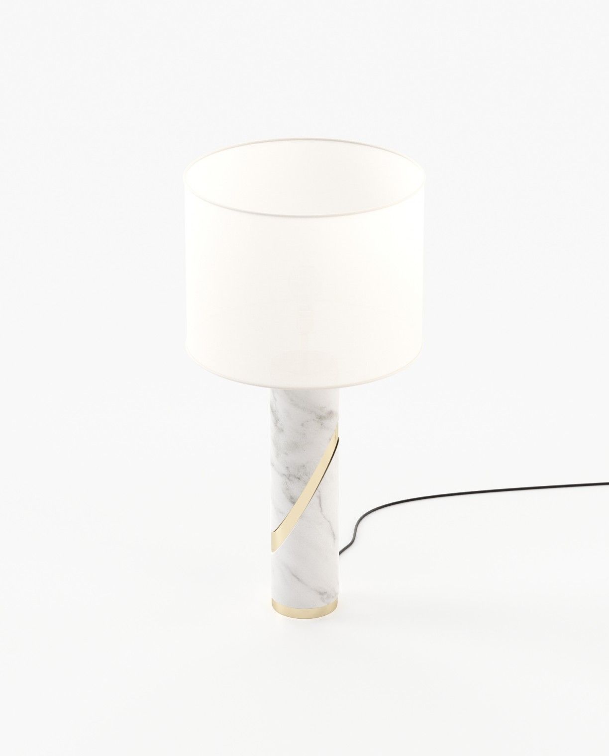 Laskasas MARTIN Table & Desk Lamp Carrara Marble - Araco Interiors