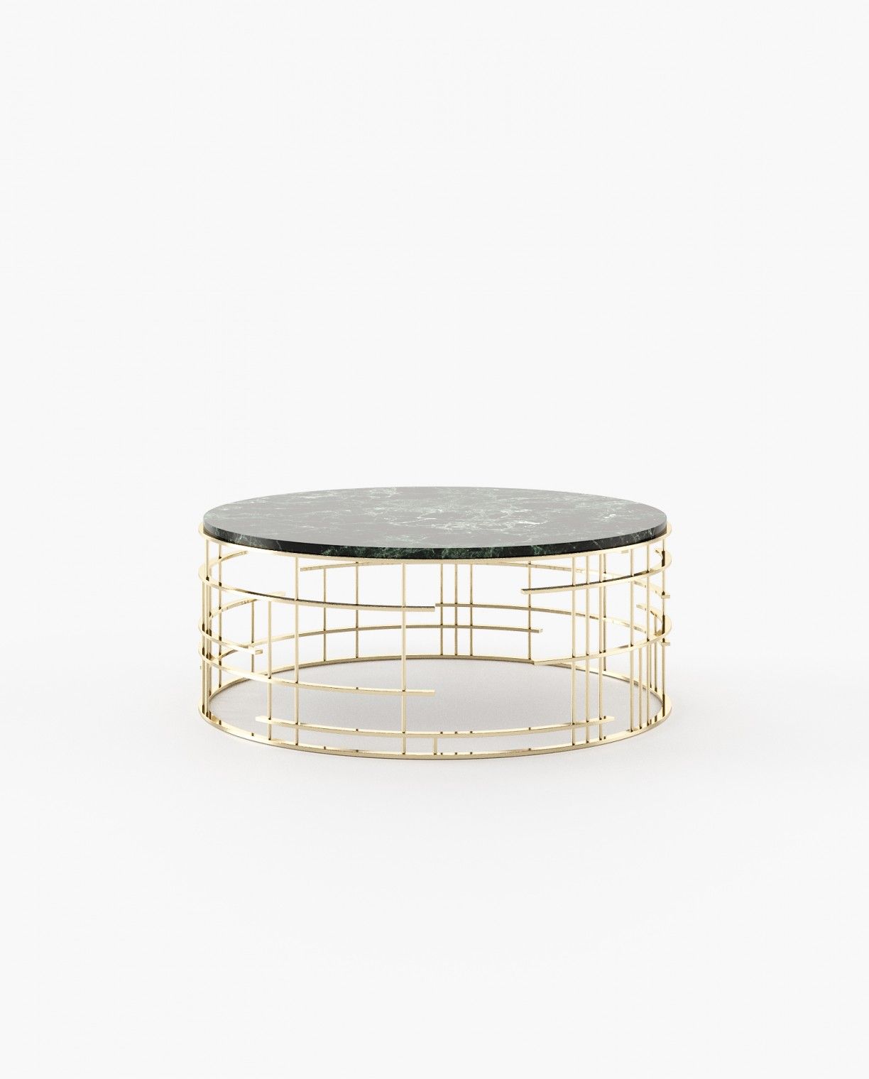 Laskasas MERCY Coffee Table Verde Issorie Polished Marble - Araco Interiors