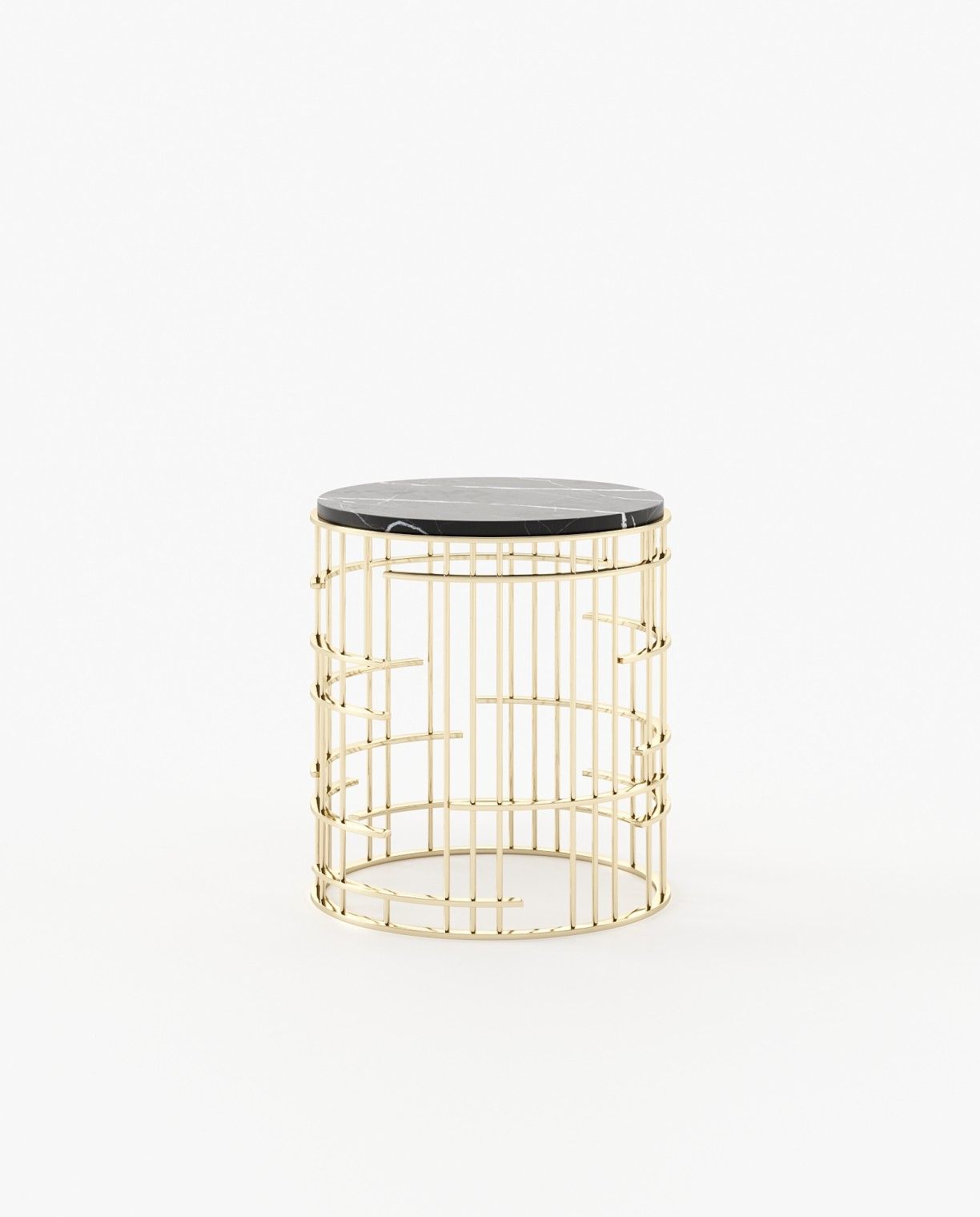 Laskasas MERCY Nest & Side Table Nero Marquina Polished Marble - Araco Interiors