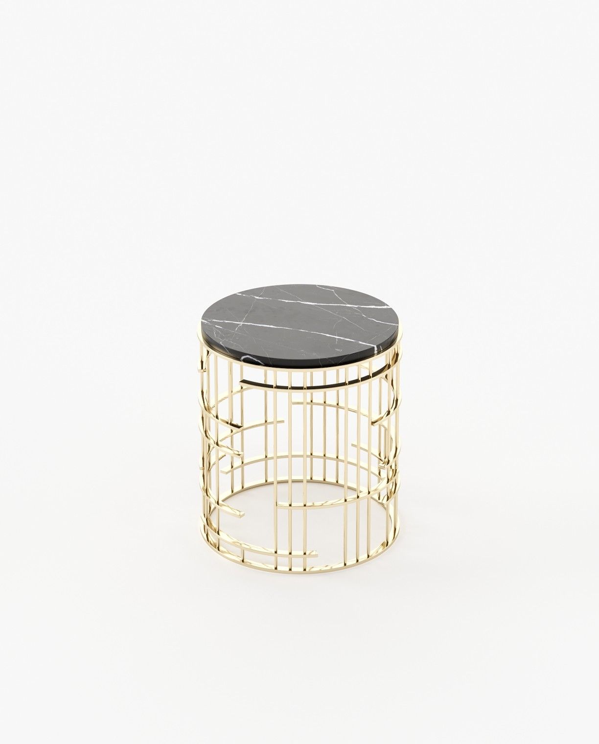 Laskasas MERCY Nest & Side Table Nero Marquina Polished Marble - Araco Interiors