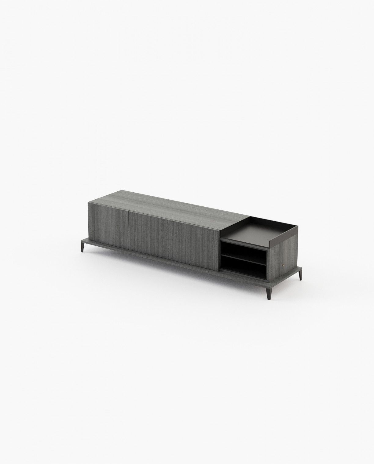 Laskasas MILOS Media Unit Grey Eucalyptus Veneer Matte - Araco Interiors