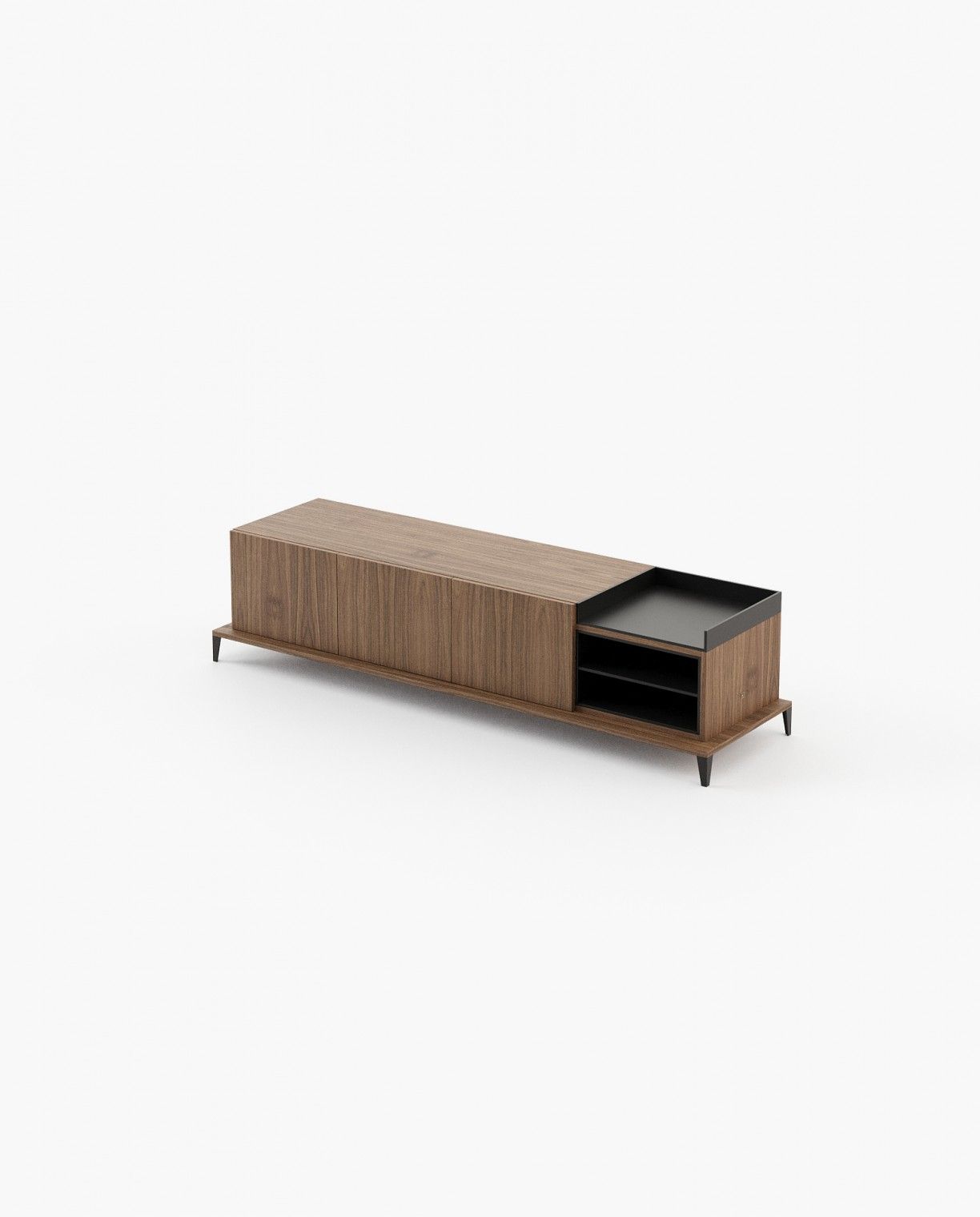 Laskasas MILOS Media Unit Walnut Veneer Matte - Araco Interiors