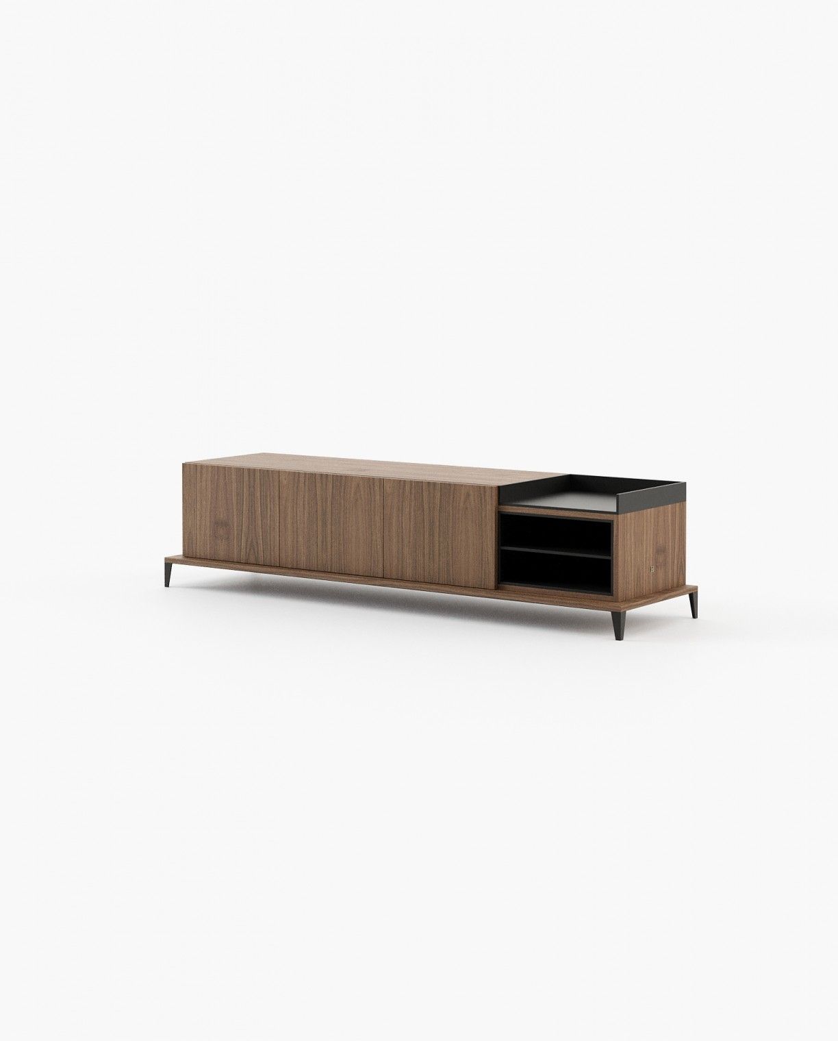 Laskasas MILOS Media Unit Walnut Veneer Matte - Araco Interiors