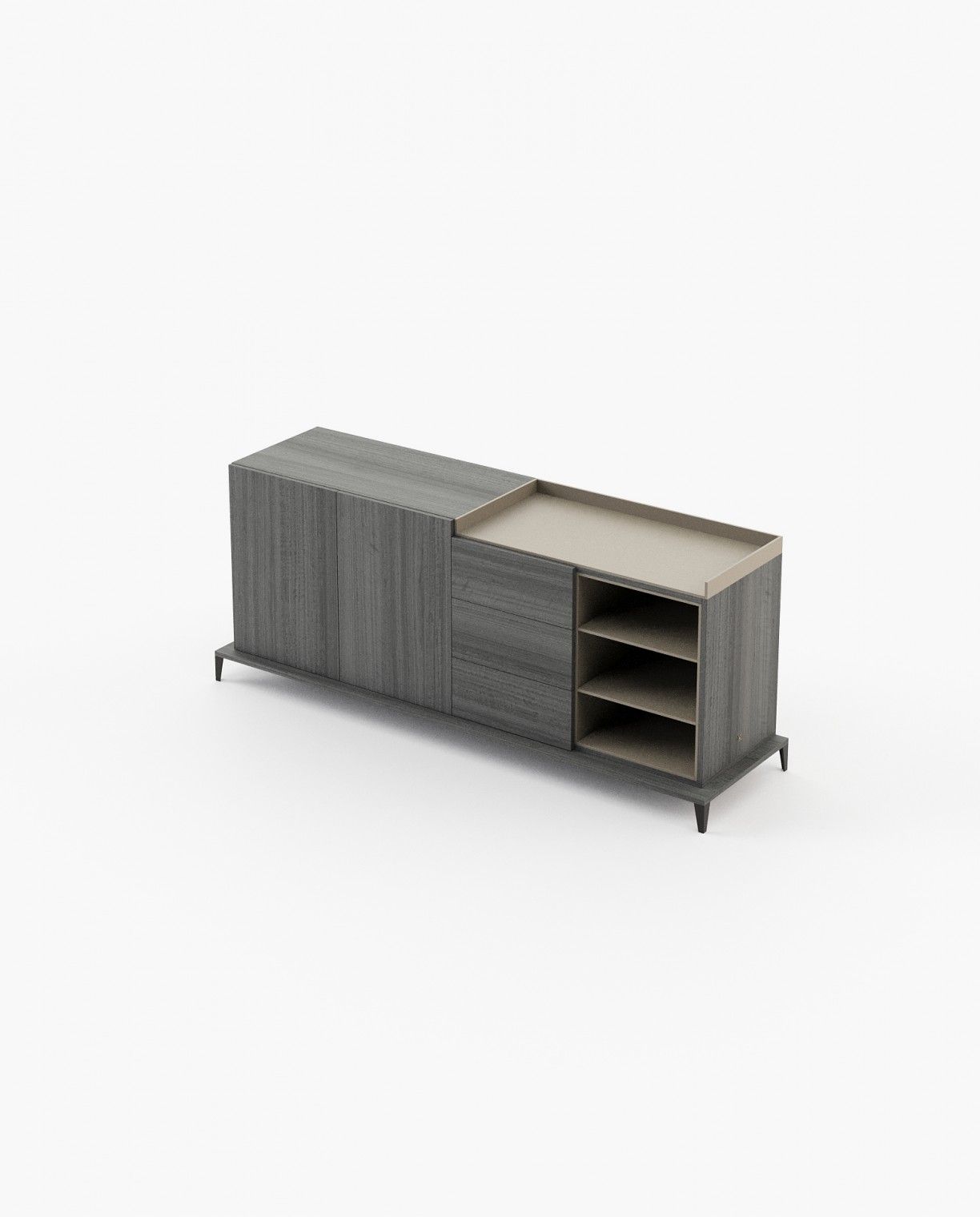 Laskasas MILOS Sideboard Grey Eucalyptus Veneer Matte - Araco Interiors