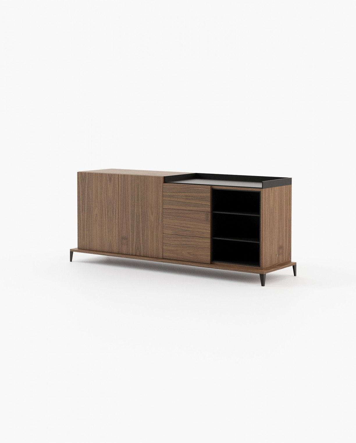 Laskasas MILOS Sideboard Walnut Veneer Matte - Araco Interiors