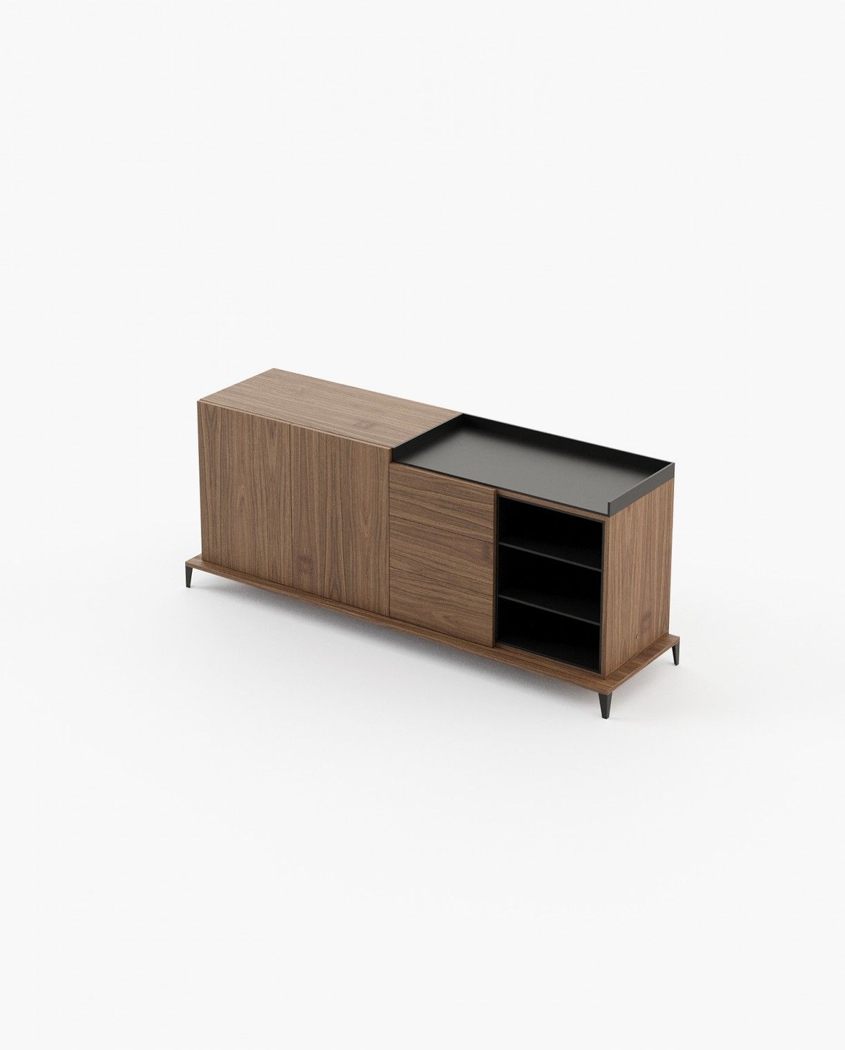 Laskasas MILOS Sideboard Walnut Veneer Matte - Araco Interiors