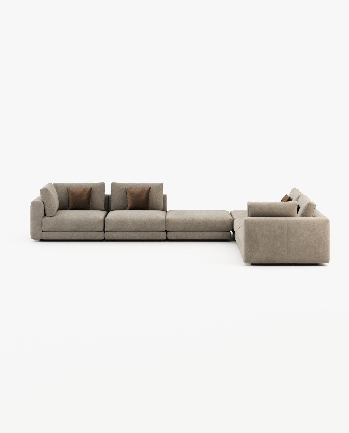 Laskasas MONTREAL armless module Sofa Vienna Khaki - Araco Interiors