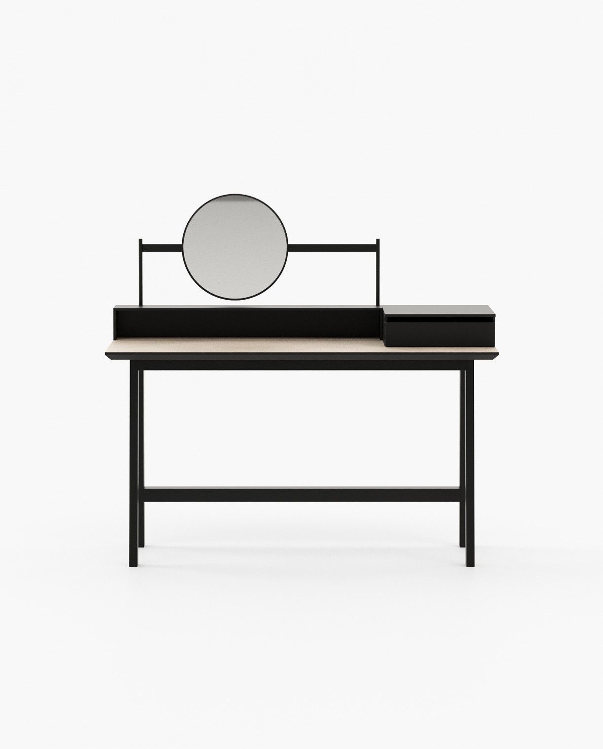 Laskasas MORETON Dressing Table Black Lacquer Matte - Araco Interiors