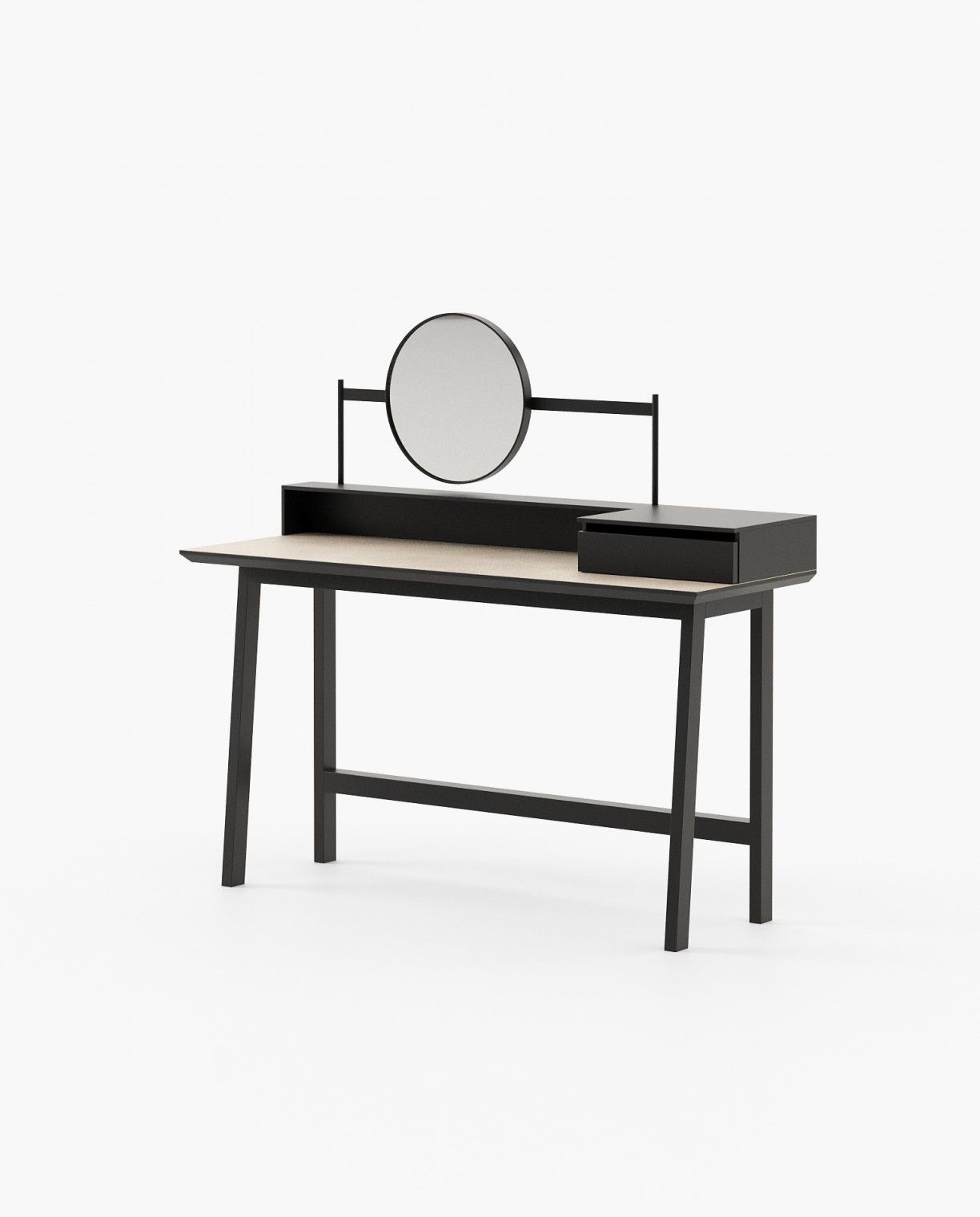 Laskasas MORETON Dressing Table Black Lacquer Matte - Araco Interiors