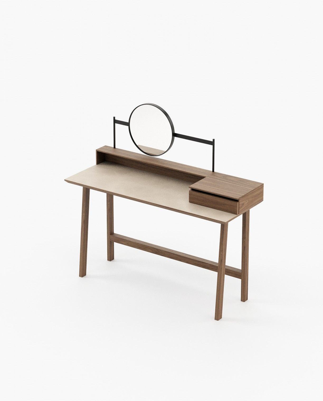 Laskasas MORETON Dressing Table Walnut Veneer Matte - Araco Interiors