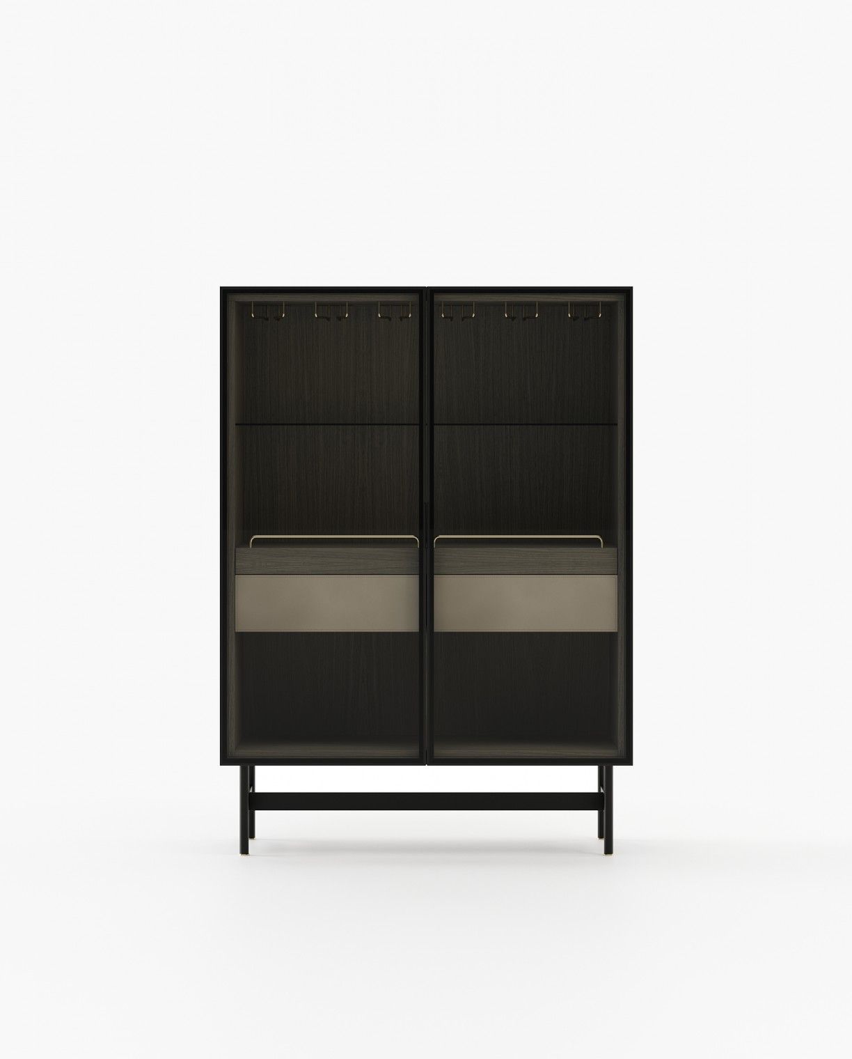 Laskasas MORRISON Bar Cabinet Aged Oak Veneer Matte - Araco Interiors