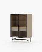 Laskasas MORRISON Bar Cabinet Beige Grey Lacquer Matte - Araco Interiors