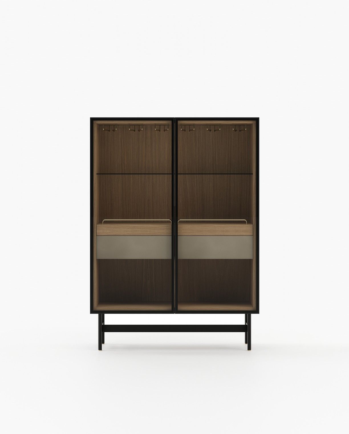 Laskasas MORRISON Bar Cabinet Beige Grey Lacquer Matte - Araco Interiors