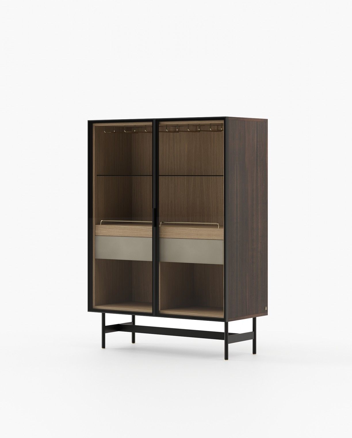 Laskasas MORRISON Bar Cabinet Smoked Eucalyptus Veneer Matte - Araco Interiors