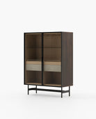 Laskasas MORRISON Bar Cabinet Smoked Eucalyptus Veneer Matte - Araco Interiors
