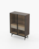 Laskasas MORRISON Bar Cabinet Smoked Eucalyptus Veneer Matte - Araco Interiors