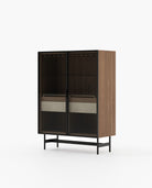 Laskasas MORRISON Bar Cabinet Walnut Veneer Matte - Araco Interiors