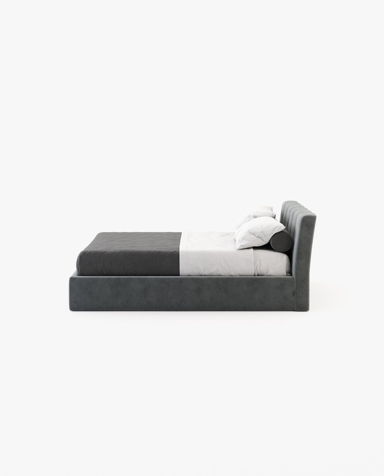 Laskasas NORMA Bed & Headboard Vienna Anthracite - Araco Interiors