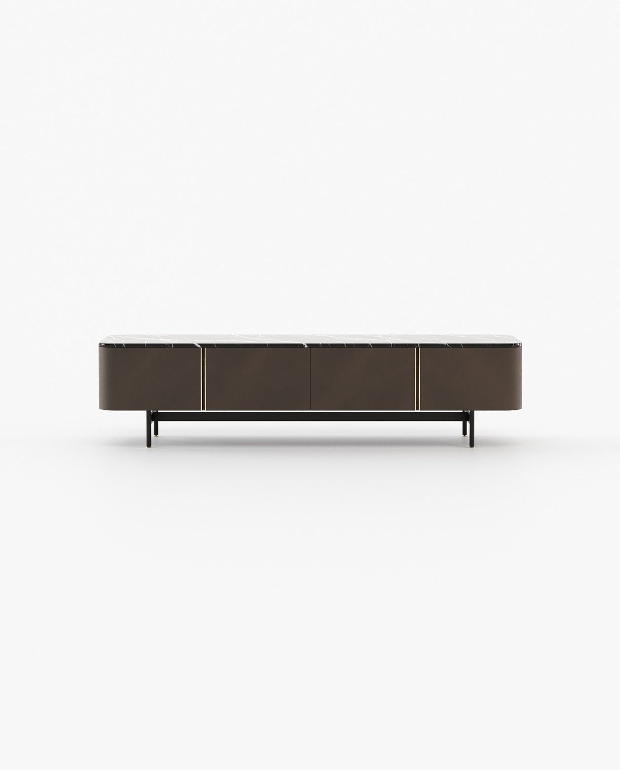 Laskasas NORMAN Media Unit Seoul Brown Leather - Araco Interiors